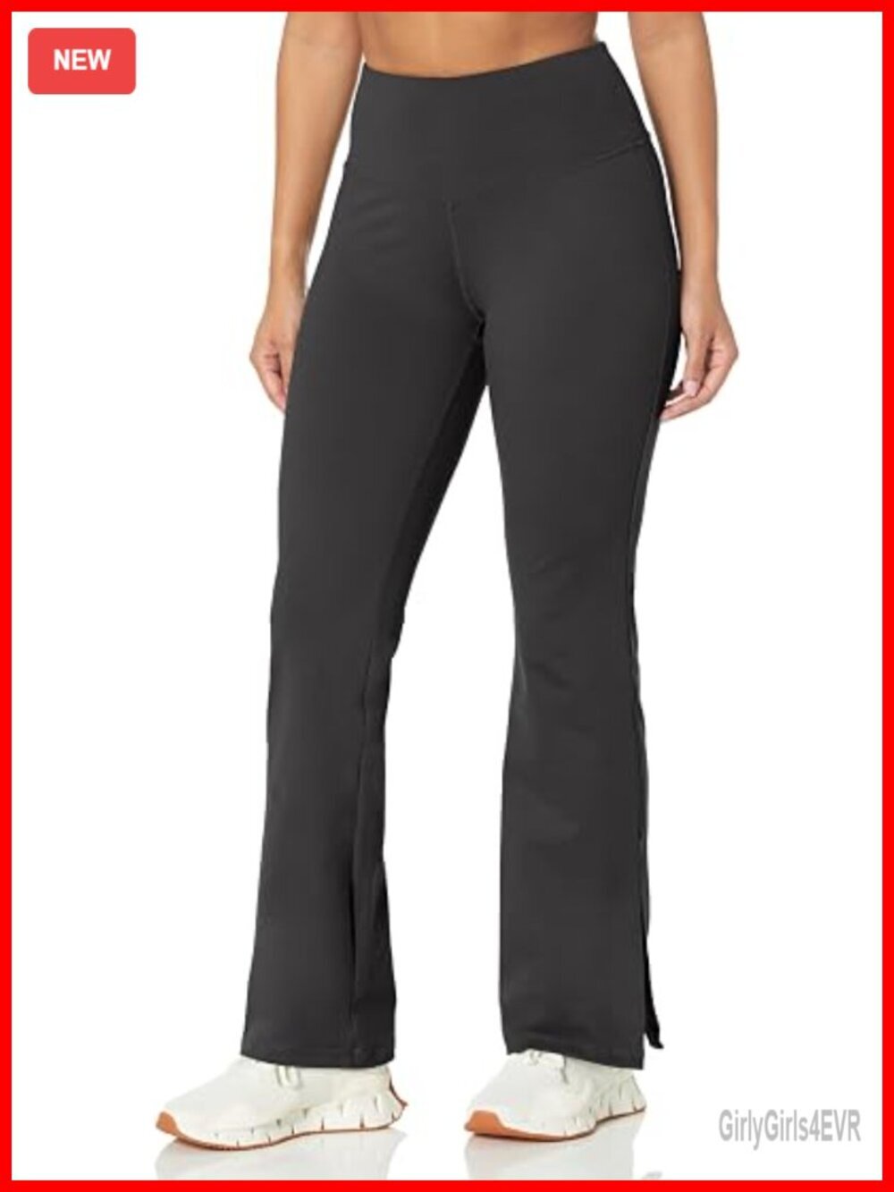 High Waist V Front Slit Flare Yoga Pants with 4-Way Stretch